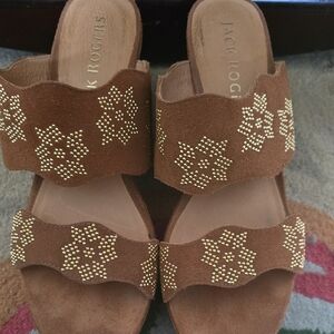 Jack Rogers Brown and Gold Sandals